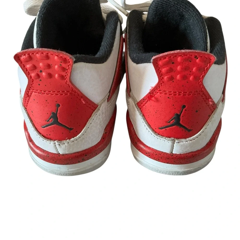 Nike air Jordan 4 retro “Red thunder kids toddler sneakers shoes 10c (BQ7670-161